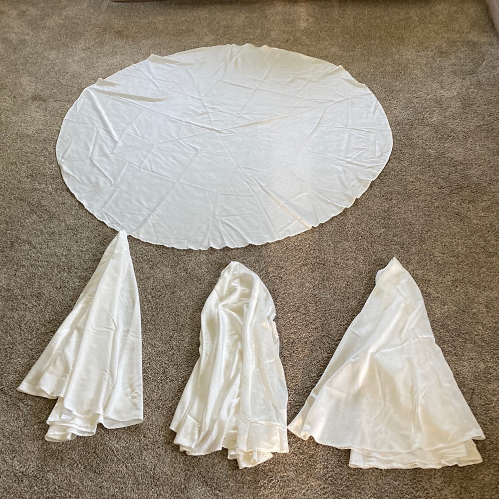 SOLD - 4 Round White Tablecloths - SOLD